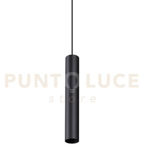 Look round sospensione 1 luce attacco gu10 nero d.4x25cm