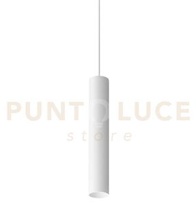 Look round sospensione 1 luce attacco gu10 bianco d.4x25cm