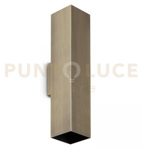 Look square applique a parete 2 luci attacco gu10 brunito 30cm l.6c