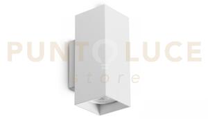 Look square applique a parete 2 luci attacco gu10 bianca 15cm l.6cm