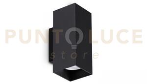 Look square applique a parete 2 luci attacco gu10 nero 15cm l.6cm l