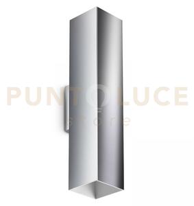 Look square applique a parete 2 luci attacco gu10 cromo 30cm l.6cm 