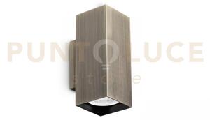 Look square applique a parete 2 luci attacco gu10 brunito 15cm l.6c