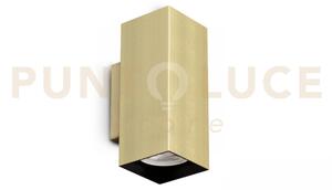 Look square applique a parete 2 luci attacco gu10 ottone 15cm l.6cm