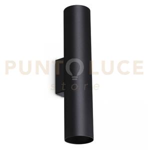 Look round applique a parete 2 luci attacco gu10 nero 30cm d.6cm la