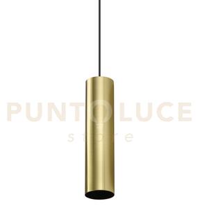 Look round sospensione 1 luce attacco gu10 ottone d.6x25cm