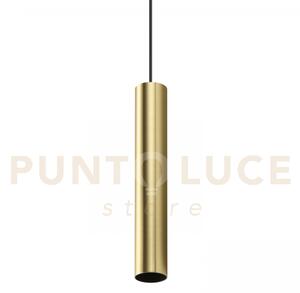 Look round sospensione 1 luce attacco gu10 ottone d.4x40cm