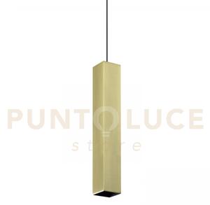 Look square sospensione 1 luce attacco gu10 d.6x40cm ottone