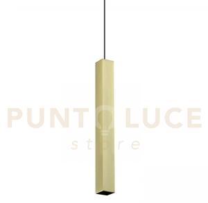 Look square sospensione 1 luce attacco gu10 d.4x40cm ottone