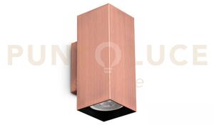Look square applique a parete 2 luci attacco gu10 rame 15cm l.6cm l