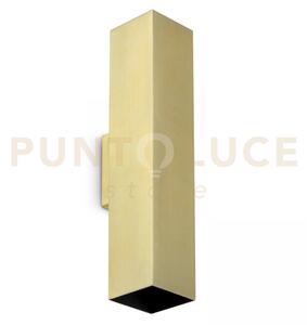 Look square applique a parete 2 luci attacco gu10 ottone 30cm l.6cm