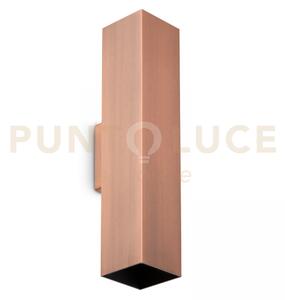 Look square applique a parete 2 luci attacco gu10 rame 30cm l.6cm l