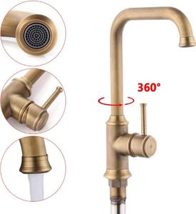 Miscelatore per lavabo, da montare a incasso, con struttura in ottone resistente e finitura bronzo