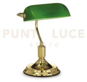 Lawyer lampada da scrivania ottone vetro verde 1 luce attacco e27