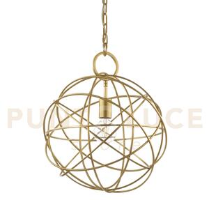 Konse lampadario a sospensione 1 luce attacco e27 in metallo oro