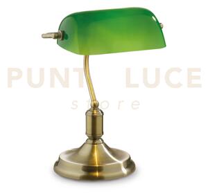 Lawyer lampada da scrivania brunito vetro verde 1 luce attacco e27