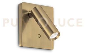 Lite applique a parete ottone led 3000k 3w 200 lm con interruttore