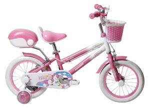 Bicicletta per Bambine Unicorn 16 Pollici con Stabilizzatori Bauletto e Cestino Rosa Rosa