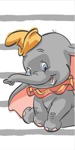 Asciugamano per bambini bianco/grigio in cotone 70x140 cm Dumbo "Stripe" – Jerry Fabrics