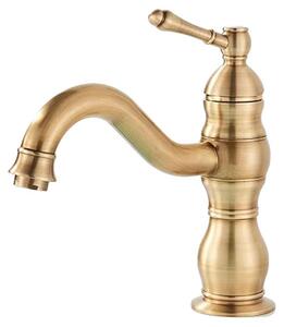 Miscelatore per lavabo, monocomando, montaggio a incasso, ottone anticato, modello compatto