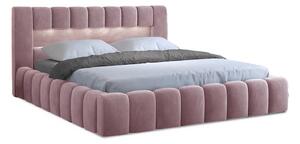 Letto matrimoniale imbottito rosa con contenitore con rete inclusa 180x200 cm Lamica – ELTAP