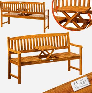Casaria Panca da Giardino Tavolino Legno Eucalipto FSC®153x57x90cm