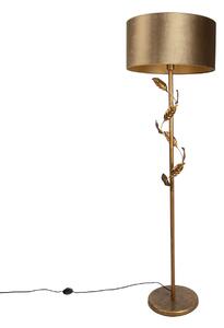 Lampada da terra oro con paralume bronzo e interno oro 50cm - Linden