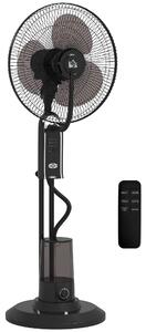 HOMCOM Ventilatore Nebulizzatore Regolabile 3 Velocità e 3 Modalità, Oscillazione a 75°, Telecomando, Nero | Aosom Italy