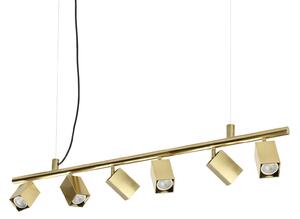 Lampada A Sospensione DYNAMITE 6 Luci GU10 Ottone Altezza Regolabile Ideal Lux