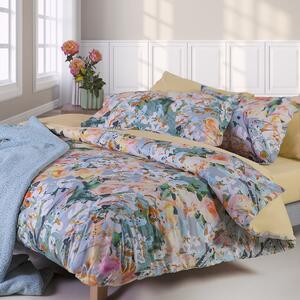 Completo Lenzuola In Percalle Primrose Matrimoniale - 250X290 175X205 + 2 Federe 50X80 Emporium Floreale Pesca Caleffi