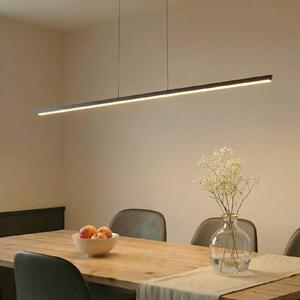 Lucande Lampada LED a sospensione Solvar, 158 cm, nera, CCT, dimmerabile Solvar Lucande,, Nero, Soggiorno / Sala da pranzo, Metallo, Moderno