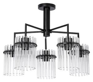 Lampadario a sospensione con supporto rigido 5xE27/60W/230V nero/limpido