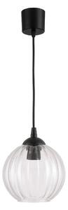 Brilagi - Lampadario LED a sospensione con cavo RETRO GLASS 1xE27/60W/230V diam. 18 cm nero/trasparente