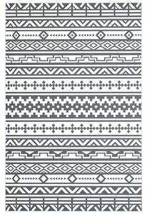 Outsunny Tappeto da Esterno Reversibile con Motivo Geometrico e Borsa Inclusa, 182x274 cm, Grigio e Bianco