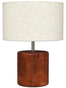 HOMCOM Lampada da Tavolo Rustica, con Base in Legno e Paralume in Lino, Marrone | Aosom Italy