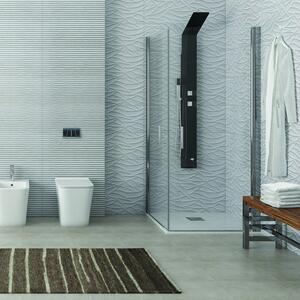 Kamalu box doccia angolare 90x90 due ante battenti finitura cromo | ks2800