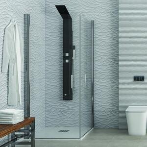 Kamalu box doccia angolare 90x80 due ante battenti finitura cromo | ks2800