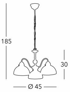 Kolarz 731.83.133 - Lampadario a sospensione con catena NONNA 3xE27/75W/230V cervo grigio