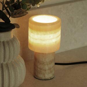 PR Home Lampada da tavolo Lucie, Crema / Ambra, Soggiorno / Sala da pranzo, Pietra, Moderno, Lampada da tavolo