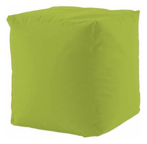 Pouf sacco cubo impermeabile per esterni con stoffa città del mondo, colore verde