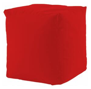 Pouf sacco cubo impermeabile per esterni con stoffa città del mondo, colore rosso