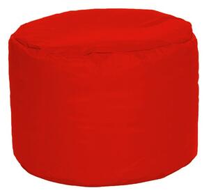 Pouf sacco cilindro tondo impermeabile per interno ed esterno anche in stoffa city, colore rosso