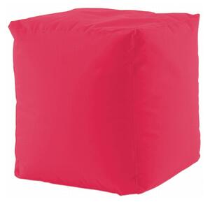 Pouf sacco cubo impermeabile per esterni con stoffa città del mondo, colore fucsia