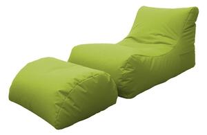 Sacco chaise longue per interni ed esterni con sfere interne, colore verde