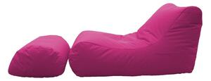 Sacco chaise longue per interni ed esterni con sfere interne, colore fucsia