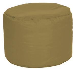 Pouf sacco cilindro tondo impermeabile per interno ed esterno anche in stoffa city, colore beige