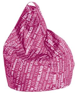 Pouf poltrona sacco impermeabile per esterni stoffa city, colore stoffa city fucsia