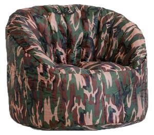 Poltrona sacco tortuga pouf poliestere 100% poliestere non sfoderabile, colore mimetico, rivestimento nylon