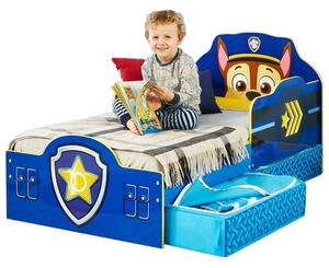 Lettino a forma di paw patrol in legno mdf con cassetti e rete in pannelli compresa. decorato con vernici atossiche, aggiungi materasso -nessuno-