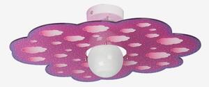 Lampada a soffitto cloud in cristallo acrilico blue o fucsia e particolari in metallo cromato e verniciato, colore blu